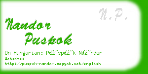 nandor puspok business card